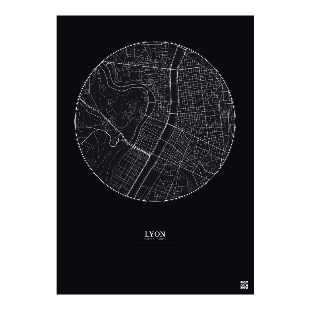 Poster de carte typographique